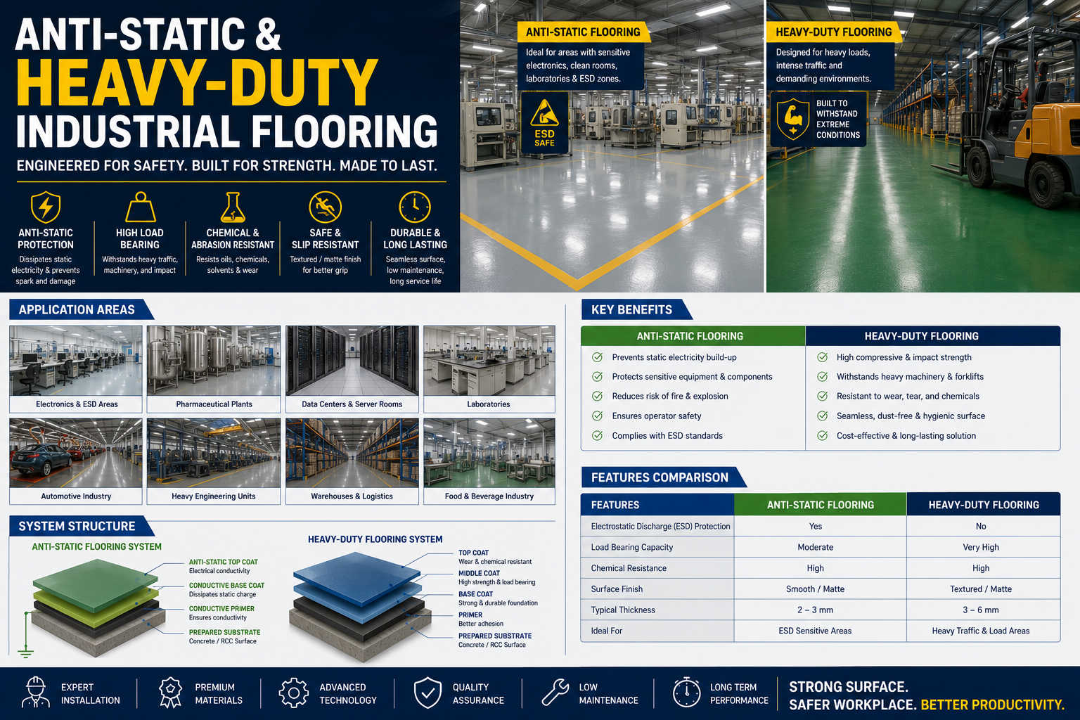 Anti-Static & Heavy-Duty Industrial Flooring